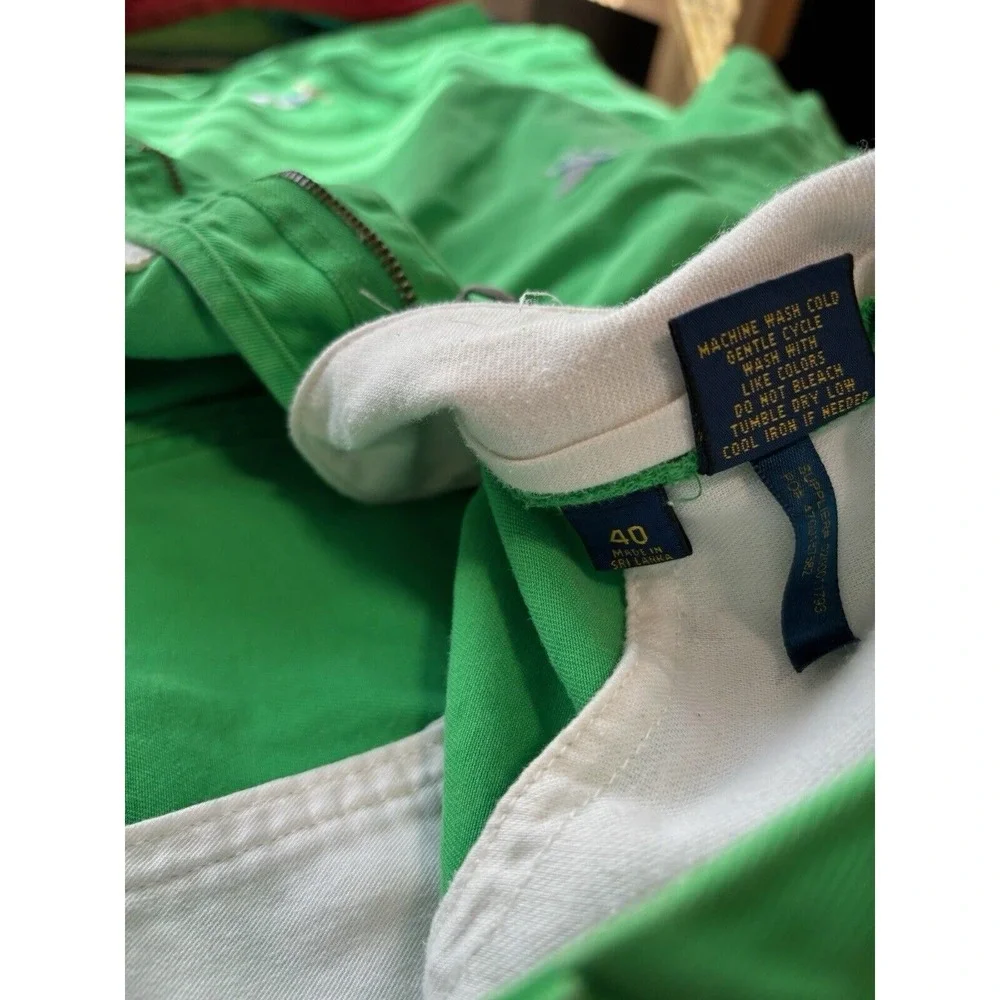 Polo Ralph Lauren Bedford Embroidered Shorts 40x9 Mens Green Shark Fin Boat